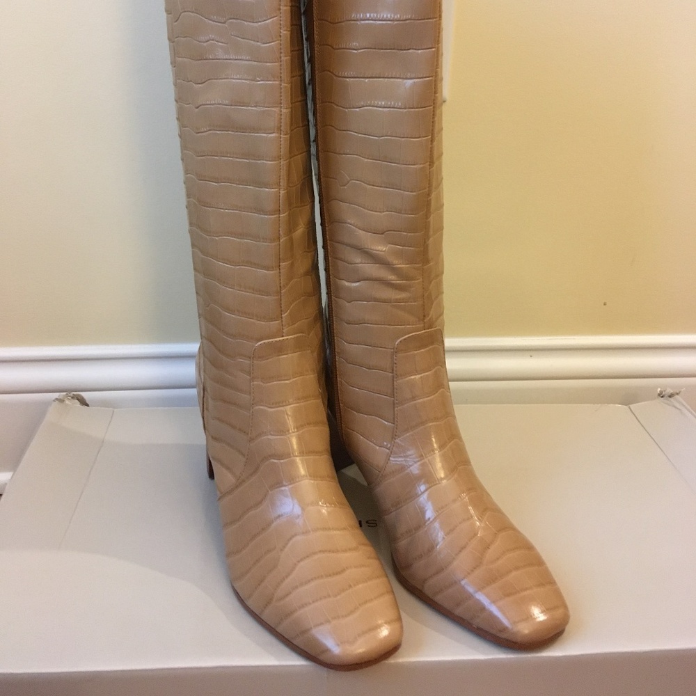 Marc Fisher Womens Revely Knee-High Boots Leather Square Toe